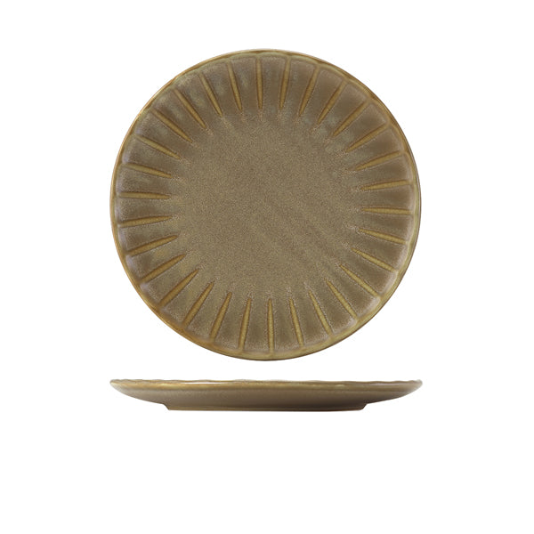 Terra Porcelain Matt Grey Scalloped Coupe Plate 26cm Pack of 6