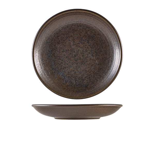 Terra Porcelain Black Deep Coupe Plate 25cm Pack of 6