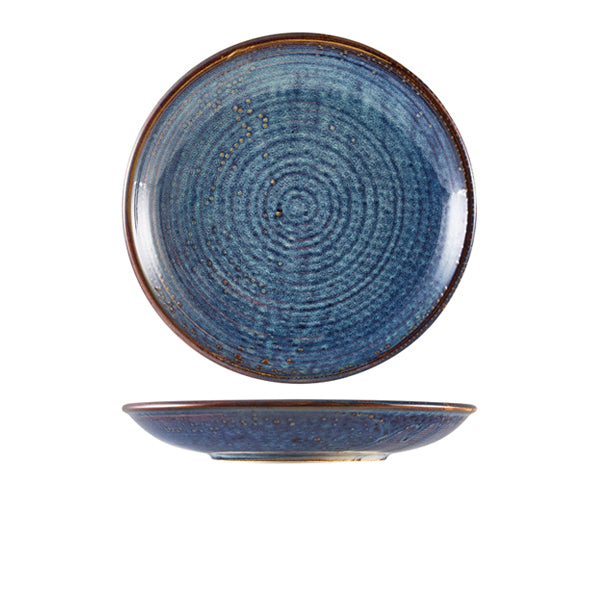 Terra Porcelain Aqua Blue Deep Coupe Plate 25cm Pack of 6