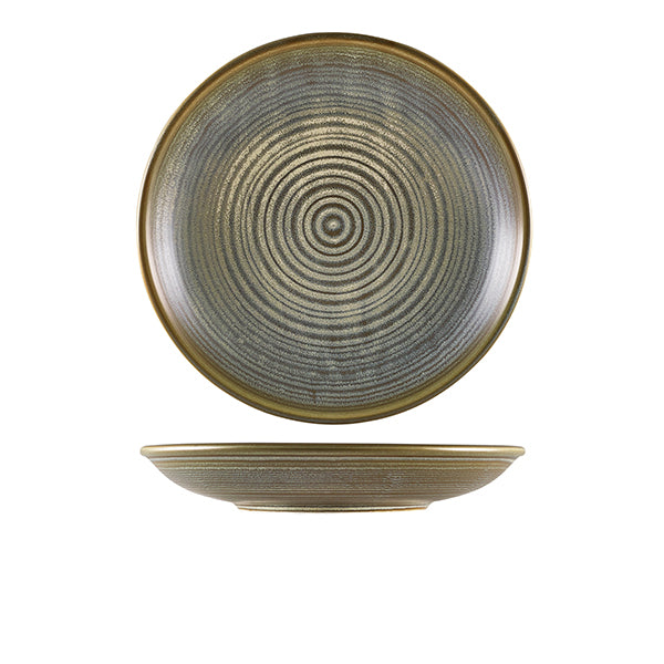 Terra Porcelain Matt Grey Deep Coupe Plate 25cm Pack of 6