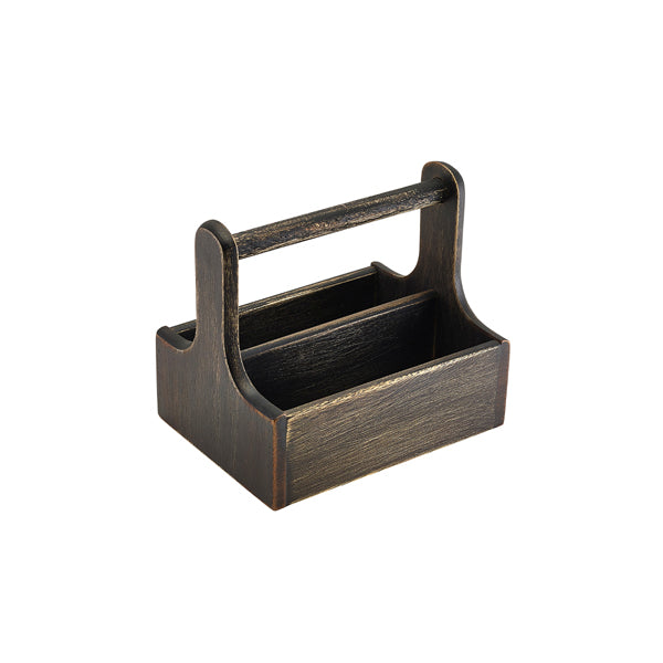 Medium Black Wooden Table Caddy (Stock Due 27.08.2025