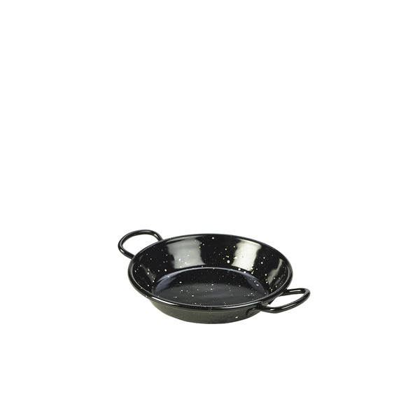 Black Enamel Miniature Paella Pan 12cm Pack of 6