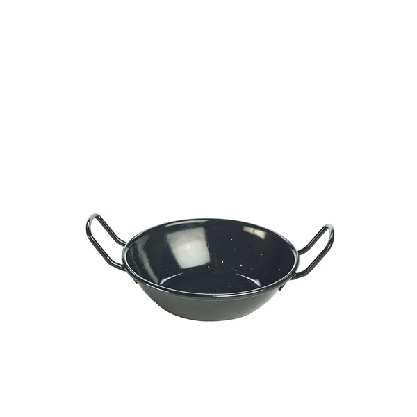 Black Enamel Dish 14cm Pack of 6