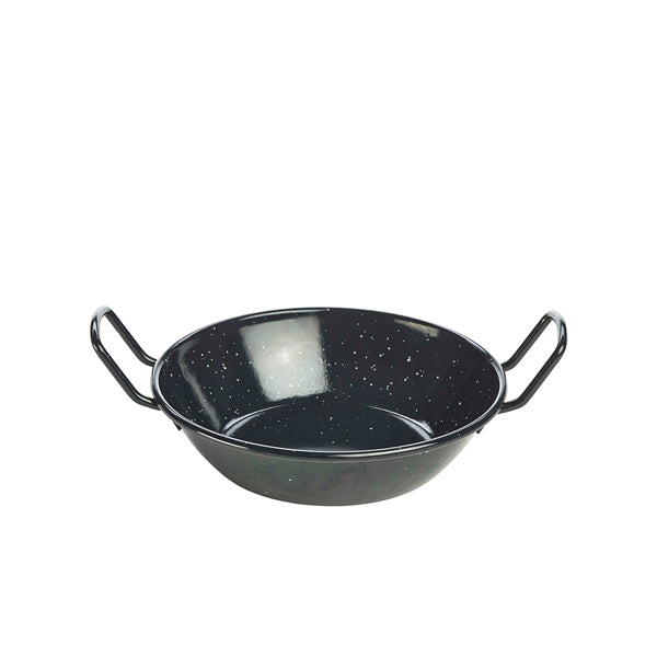 Black Enamel Dish 18cm Pack of 6