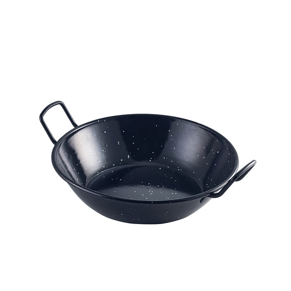 Black Enamel Dish 22cm Pack of 6