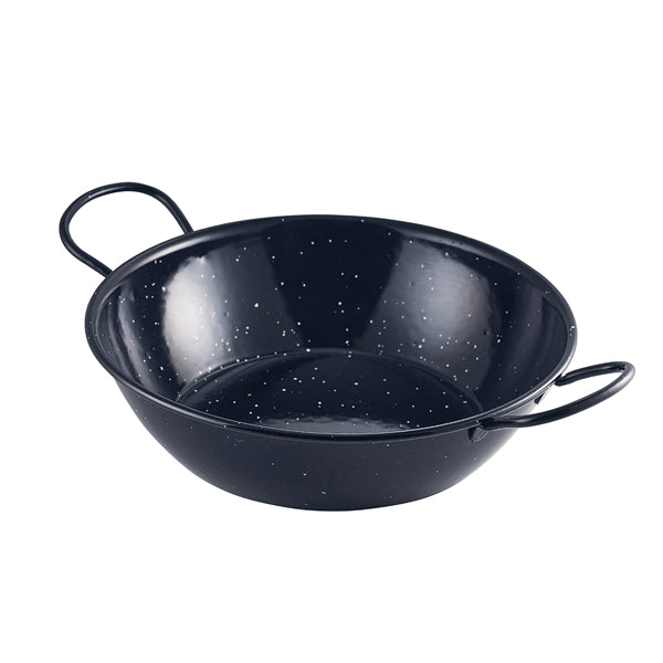 Black Enamel Dish 26cm Pack of 6
