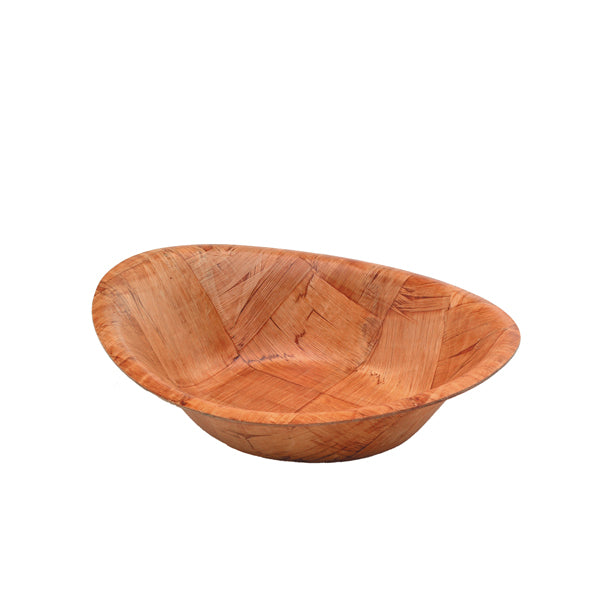 Oval Woven Wood Bowls 9"x7" Pack of 12