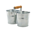 Galvanised Steel Combi Serving Buckets 12cm Dia Pack of 12
