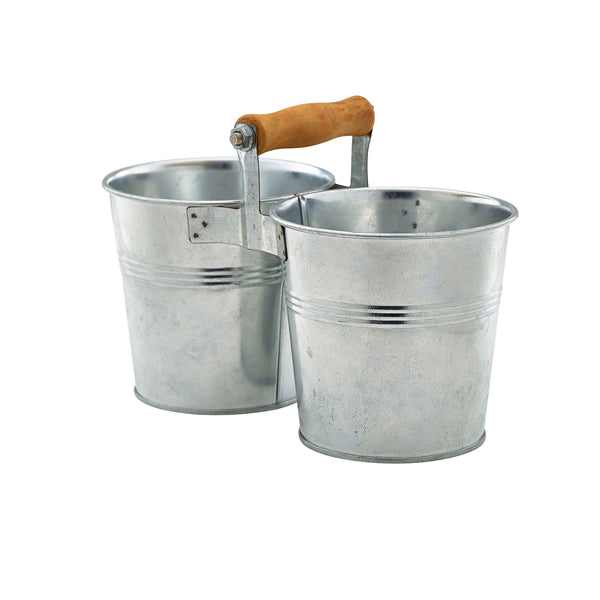 Galvanised Steel Combi Serving Buckets 12cm Dia Pack of 12