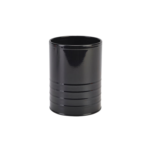 Galvanised Steel Can 11cm Dia x 14.5cm Black Pack of 12
