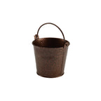 Galvanised Steel Hammered Serving Bucket 10cm Dia Copper Pack of 12