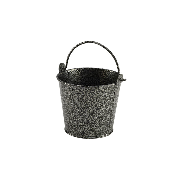 Galvanised Steel Hammered Serving Bucket 10cm Dia Silver Pack of 12