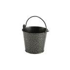 Galvanised Steel Hammered Serving Bucket 10cm Dia Silver Pack of 12