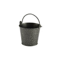 Galvanised Steel Hammered Serving Bucket 10cm Dia Silver Pack of 12