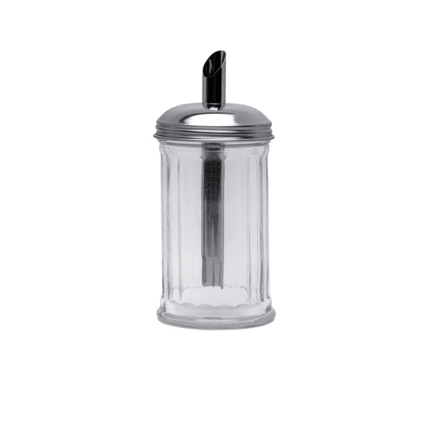 Sugar Pourer Clear Glass Base S/St.Tube Top