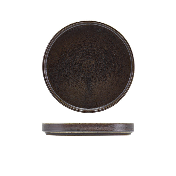 Terra Porcelain Black Low Presentation Plate 18cm Pack of 6