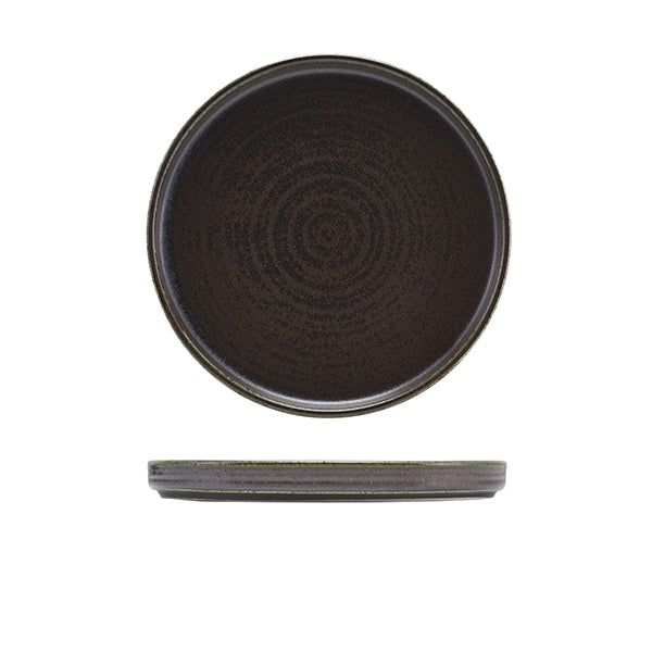 Terra Porcelain Black Low Presentation Plate 21cm Pack of 6