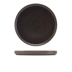 Terra Porcelain Black Low Presentation Plate 25cm Pack of 6