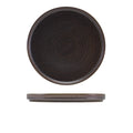 Terra Porcelain Black Low Presentation Plate 25cm Pack of 6