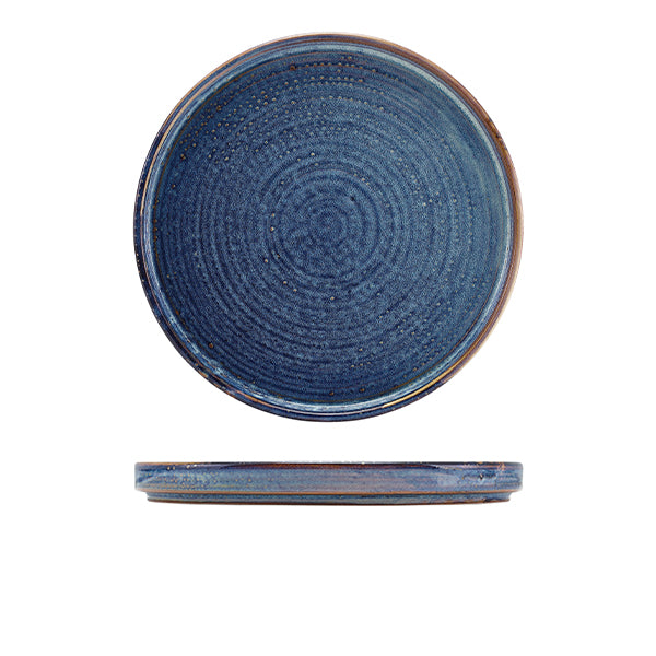 Terra Porcelain Aqua Blue Low Presentation Plate 25cm Pack of 6