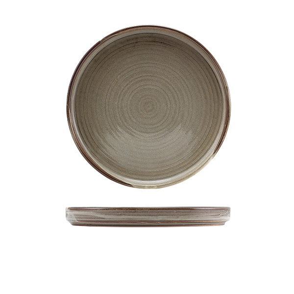 Terra Porcelain Grey Low Presentation Plate 21cm Pack of 6