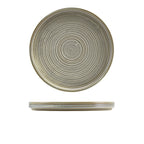 Terra Porcelain Matt Grey Low Presentation Plate 25cm Pack of 6