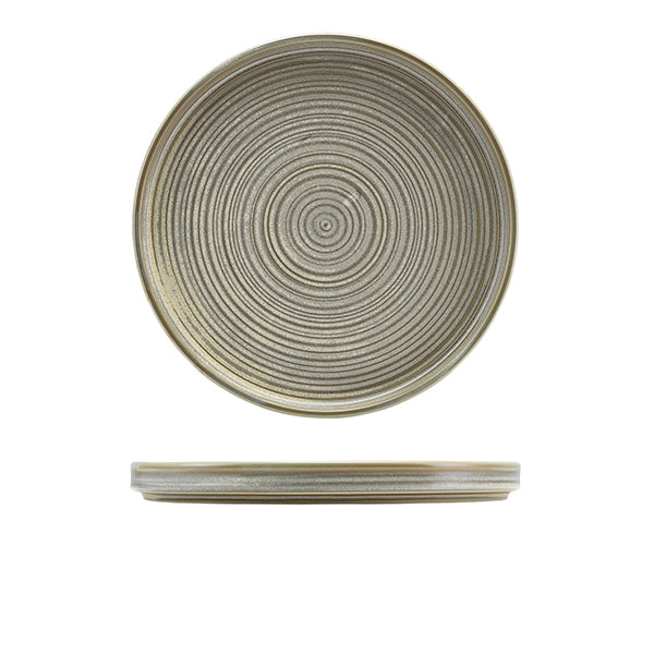 Terra Porcelain Matt Grey Low Presentation Plate 25cm Pack of 6