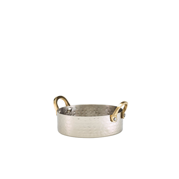 Mini Hammered Stainless Steel Casserole Dish 12 x 3.5cm Pack of 12