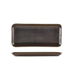 Terra Porcelain Black Narrow Rectangular Platter 27 x 12.5cm Pack of 6