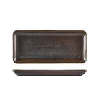 Terra Porcelain Black Narrow Rectangular Platter 31 x 14cm Pack of 6