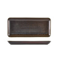 Terra Porcelain Black Narrow Rectangular Platter 31 x 14cm Pack of 6