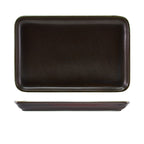 Terra Porcelain Black Rectangular Platter 30 x 20cm Pack of 3