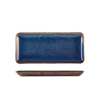 Terra Porcelain Aqua Blue Narrow Rectangular Platter 27 x 12.5cm Pack of 6