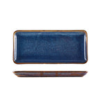 Terra Porcelain Aqua Blue Narrow Rectangular Platter 31 x 14cm Pack of 6