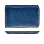 Terra Porcelain Aqua Blue Rectangular Platter 30 x 20cm Pack of 3