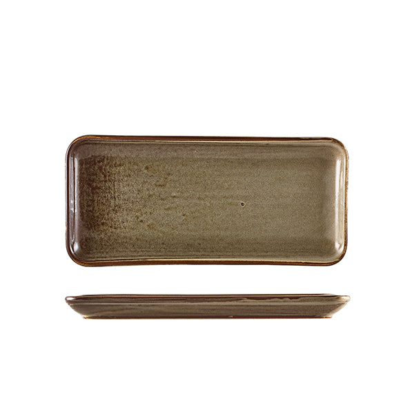 Terra Porcelain Grey Narrow Rectangular Platter 27 x 12.5cm Pack of 6