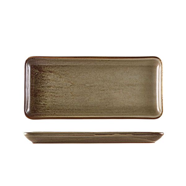 Terra Porcelain Grey Narrow Rectangular Platter 31 x 14cm Pack of 6