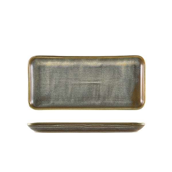 Terra Porcelain Matt Grey Narrow Rectangular Platter 27 x 12.5cm Pack of 6