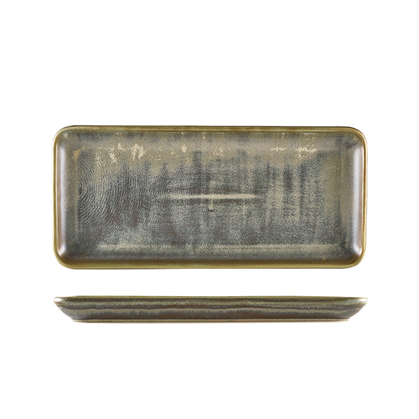 Terra Porcelain Matt Grey Narrow Rectangular Platter 31 x 14cm Pack of 6