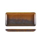 Terra Porcelain Rustic Copper Narrow Rectangular Platter 31 x 14cm Pack of 6