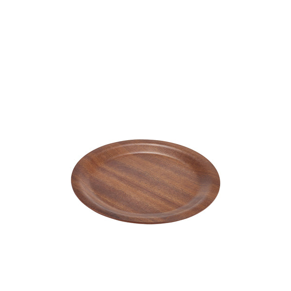 Non-Slip Darkwood Round Tray 27cm Dia