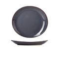Terra Stoneware Rustic Blue Oval Plate 25x22cm Pack of 6