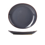 Terra Stoneware Rustic Blue Oval Plate 29.5 x 26cm Pack of 6
