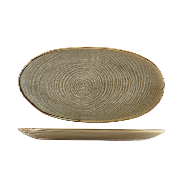 Terra Porcelain Grey Organic Platter 31cm Pack of 6