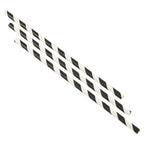 Utopia Paper Black Stripe Straw 8" (20cm)(24 Boxes of 250)