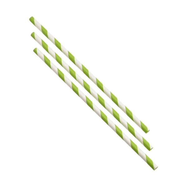 Utopia Paper Straws Green and White Stripes 20cm (250pcs)