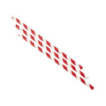 Paper Straws Red and White Stripes 23cm (250pcs)