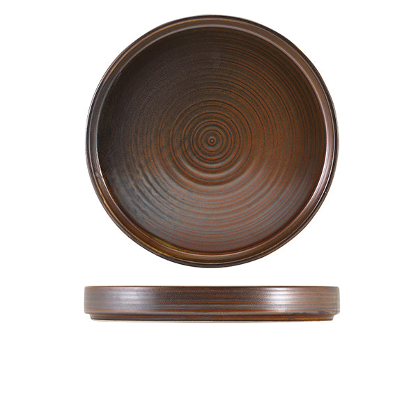 Terra Porcelain Rustic Copper Presentation Plate 26cm Pack of 6