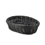 Black Oval Polywicker Basket 22.5 x 15.5 x 6.5cm Pack of 6