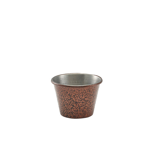 2.5oz Stainless Steel Ramekin Hammered Copper Pack of 24